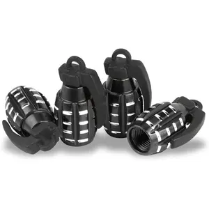 Car Tire Valve Stem Cap, Personalized Tire Valve Stem Cap Exterior Accessories, Universal for Car, Truck, SUV, Motorcycle and Bicycle (4PCS Black)