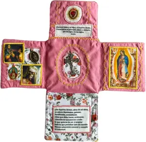 Handcrafted Pocket Devotional – Faith Edition, Christian Folding Pocket Shrine, Saint Images & Spanish Prayers | Handmade Christian Gift for Daily Devotion