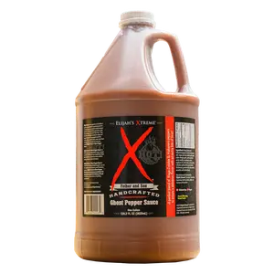 Elijah’s Xtreme Ghost Pepper Hot Sauce - Hot 450,000 SHU, Gallon 128 oz, Pepper-Forward with Roasted Garlic, Lime and Habanero, Vegan, Gluten Free.