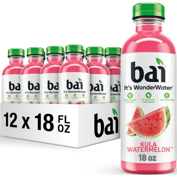 Antioxidant Infused Water Beverage, Kula Watermelon, with Vitamin C and No Artificial Sweeteners, 18 Fluid Ounce Bottle, 12 Pack