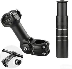 Bike Stem Riser,Oxidation Process,Anti-Rust and Wear-Resistant,28.6mm Bike Fork Aluminum Adjustable 150mm,Bike Stem 31.8mm,Adjustable 120 Degree 110mm,Suitable for Mountain Bike, Road Bike