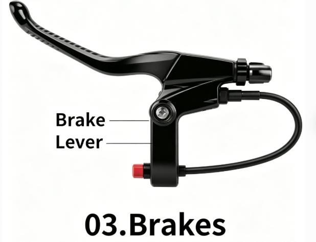 ASKMY E500 Fat Tire Electric Bike Replacement Parts – 20-Inch All-Terrain Fat Tires,  Left & Right Pedal Set, Waterproof and soft Seat, Brake Lever, Electric Throttle Handle Grip