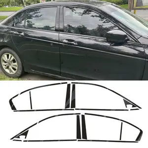 Glossy Black Chrome Delete Window Trims sticker For Honda Accord 2008-2013
