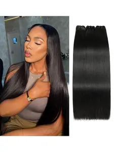 1 Bundles Brazilian Straight Bundles Human Hair, Unprocessed Straight Human Hair, Quick Weave Hair, Thick Remy Virgin Hair Extensions, Natural Color