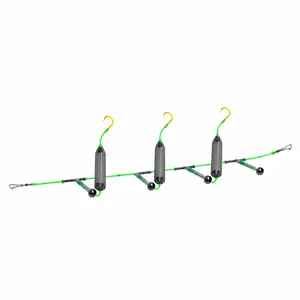 3-Hook Anti-Snag Bottom Fishing Rig with Suspended Bait Design, Barbed Fishing Hooks, Anti-Tangle Leader Line, Fast Fish Entry Rig for Carp, Catfish, Tilapia, River Lake Pond Bottom Fishing