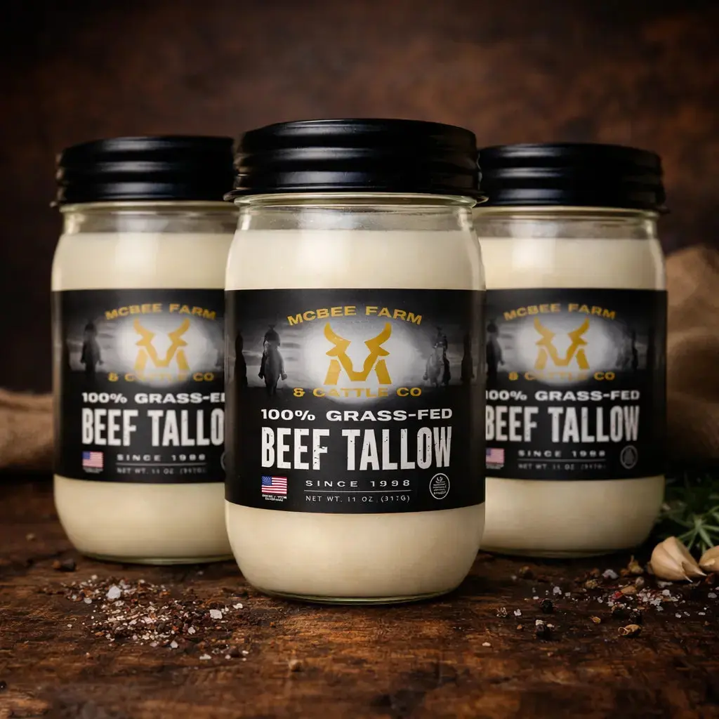 100% Grass-Fed Beef Tallow, Cooking Essential for Broth, Gravy Preparation, No