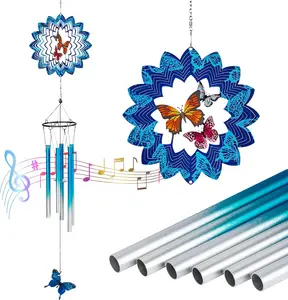 Wind Chimes for Outside 3D Butterfly Wind Spinner Windchimes Outdoor Yard Hanging Decor for Garden Patio,   for Mom,Women,Chimes Lovers