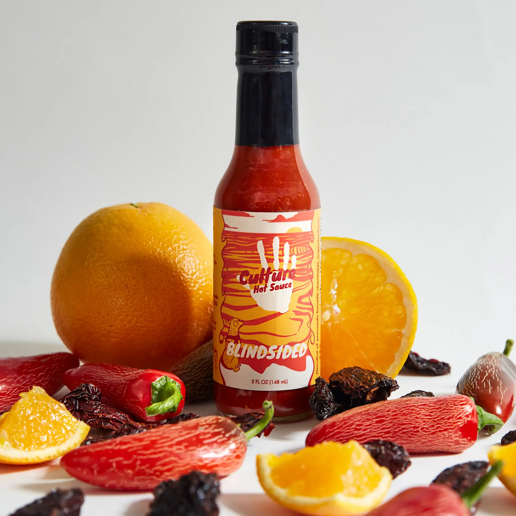 Blindsided Hot Sauce - Chipotle and Orange Citrus Flavors, Carolina Reaper Pepper Heat, Ideal for Mexican Food, Tacos, BBQ, and More pepper  zzz small batch bold xo
