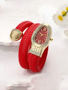 Women's Beautiful Snake Design Quartz Watch ,Exquisite Band Wristwatch, Suitable For Birthday, Anniversary, Halloween, Holiday Gifts