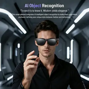 AI Smart Glasses,EIS stabilization Camera,8MP HD Camera,Support Voice Assistant,AI Object Recognition, Real Time Translation, Voice Assistant,WiFi Transmission Suitable for Any Scenes