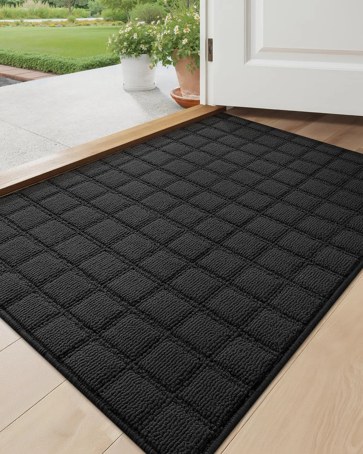 Color&Geometry Polypropylene Indoor Door Mat - Ultra Sturdy, Non-Slip Dirt Trapper, Easy-to-Clean Entrance Mat for Entryway, Dark Gray