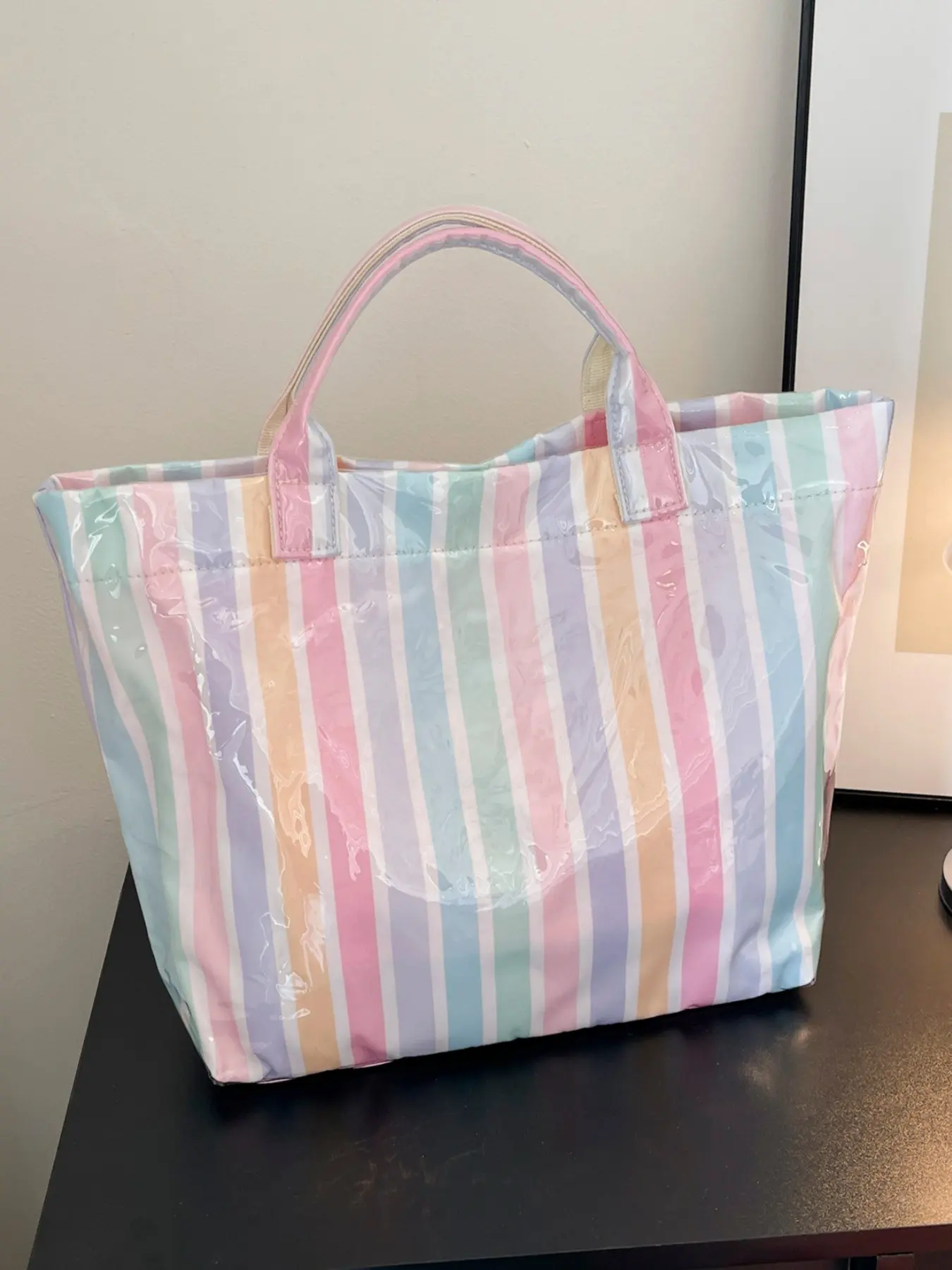 Fashion Large Capacity Women's Handbag, Striped Unique Design, Mom Bag, Stylish Tote Bag for Daily Use, Perfect for Moms
