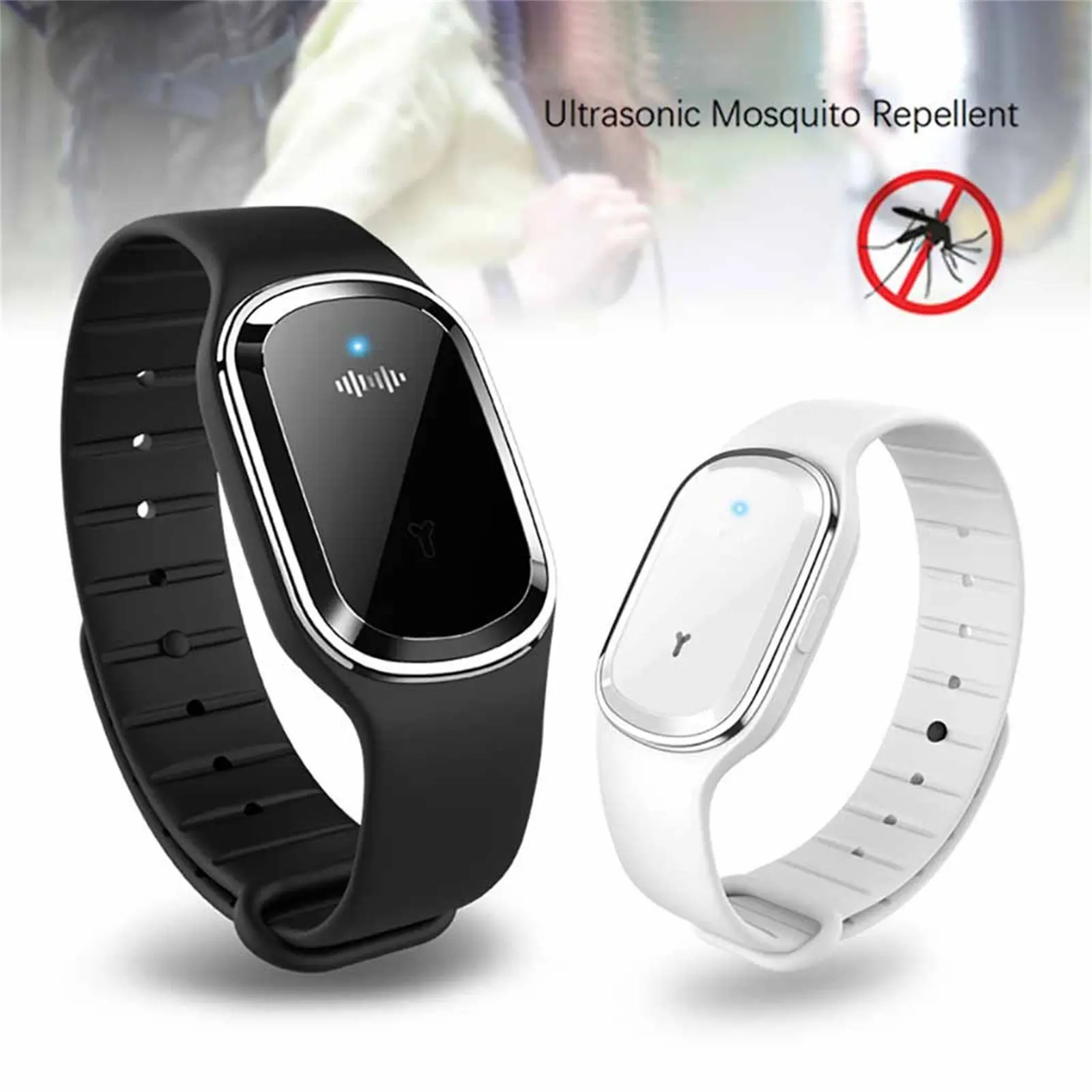 Lightweight Ultrasonic Anti-Mosquito Smart Watch, USB-Charging Pest Repellent Wristband for Adults
