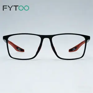 FYTOO Ultra Light TR90 Sports Glasses for Men Prescription Ready Running Driving Fitness Eyewear for Outdoor Activities