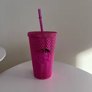 Starbucks New Sangria Pink Holiday USA Bling Studded Grande 16oz Tumbler