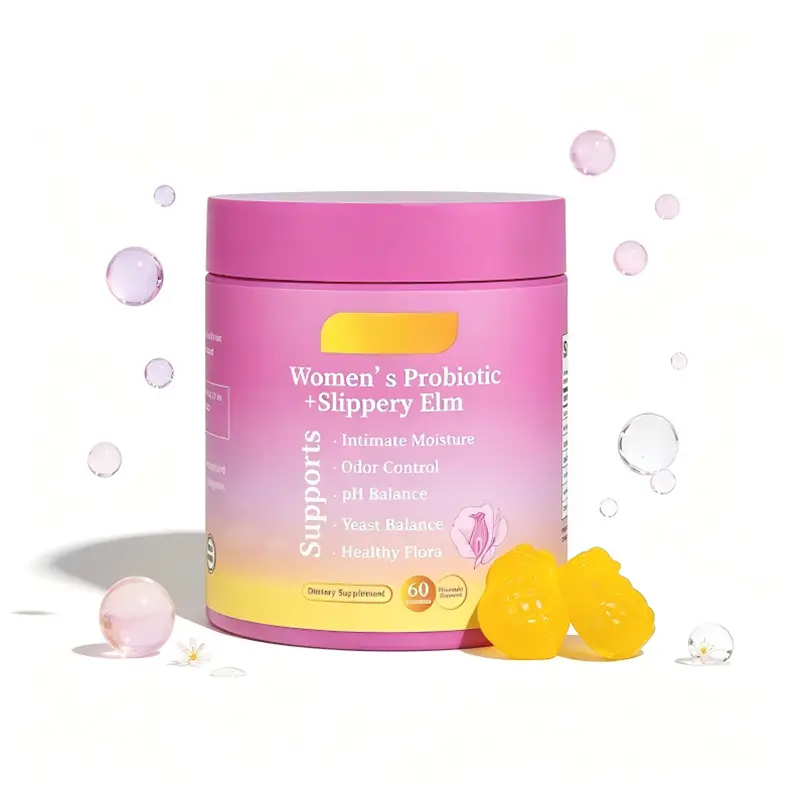 Her Juicy Feminine Probiotics Gummies- All in One Solution with Slippery Elm and Prebiotics&Lactobacillus Probiotic Blend for Women's pH Balance and Dryness - Hawaiian Pineapple Gummies 60 Counts Women's Probiotics daily