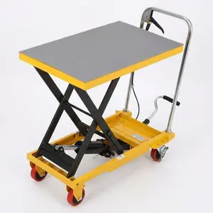 Garvee Hydraulic Scissor Lift Table Cart, 70cm High Lift Single Scissor Mobile Platform Truck, 330lbs Heavy Duty Workshop Trolley Jack with Foot Pump