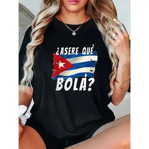 Cotton Cuban Flag Funny Cuba Miami Saying Spanish Greeting t-shirt T-Shirt