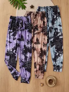 Women's Tie Dye Print Sleep Pants, Casual Comfy Trousers for Daily Wear, Ladies Sleepwear for All Seasons