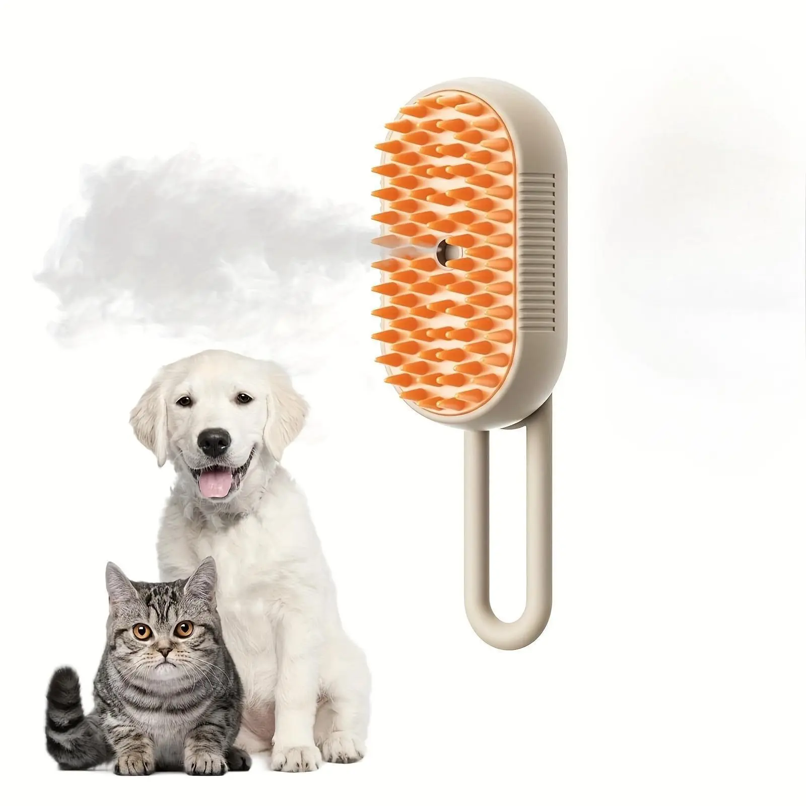 3-In-1 Rechargeable Steam Pet Brush for Cats & Dogs - Self-Cleaning, Massaging Grooming Tool, Eliminates Loose Fur, Battery-Powered/Usb, Ideal for Shedding Relief, Deshedding Tool