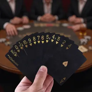 Waterproof Playing Cards Set, Elegant Gold Foil Design for Adult Parties, Durable Plastic Cards with Spade and Heart Patterns, Party Card Game, Card Deck