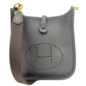 Pre-owned HERMÈS Leather Crossbody Bags Hermes Evelyne TPM 16 Amazone Clemence Crossbody Bag Dark Brown