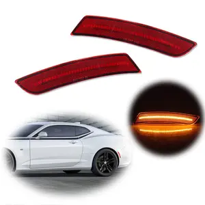 2PCS Red Lens Full Red LED Rear Side Marker Lights For Chevy Camaro 2016 2017 2018 2019 2020 2021 2022 2023 Replace OEM OEM #: 23169181, 23169182, 23126885, 23126884