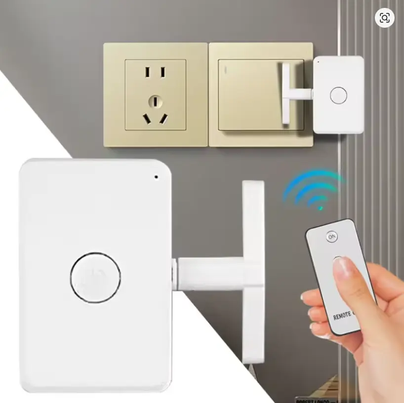 Intelligent Wireless Remote Control Light Switch Pusher, USB Rechargeable Automatic Button Actuator for Wall Socket Covers (Home Improvement Electrical Switch Accessory)