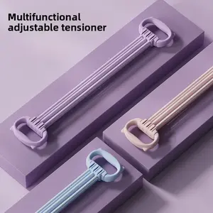 green Tech Sports 8-Word Resistance Bands with Adjustable Tension, 6-Tube Elastic Pull Rope for Women's Home Fitness, Back & Shoulder Training