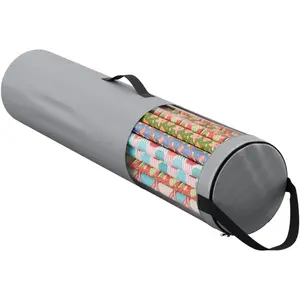 Wrapping Paper Storage Bag Under Bed Organizer for Storing Multiple Gift Wrap Rolls, 42" Length Durable 600D Oxford Material Container Gray