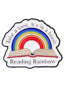 Reading Rainbow Unique Design Badge, Perfect Gift for Friends, Ideal for Backpacks, Briefcases & Accessories, All Season Use