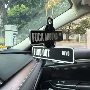 FAFO Street Sign Car Rearview Mirror Hanging - 3D Printed Funny Street Warning Sign Decoration - Novelty Rotating Street Corner Hanging Sign for Rearview Mirror Decoration - Car Rearview Mirror Accessory
