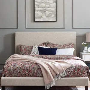 Modway Taylor King and California King Upholstered Linen Fabric Headboard in Beige