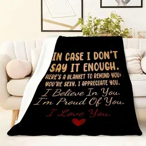 Romantic I Love You Throw Blanket Valentines Day Perfect Gift Wife Girlfriend Couples Wedding Anniversary Christmas Soft Flannel All Season Comfort Soulmate Surprise Present