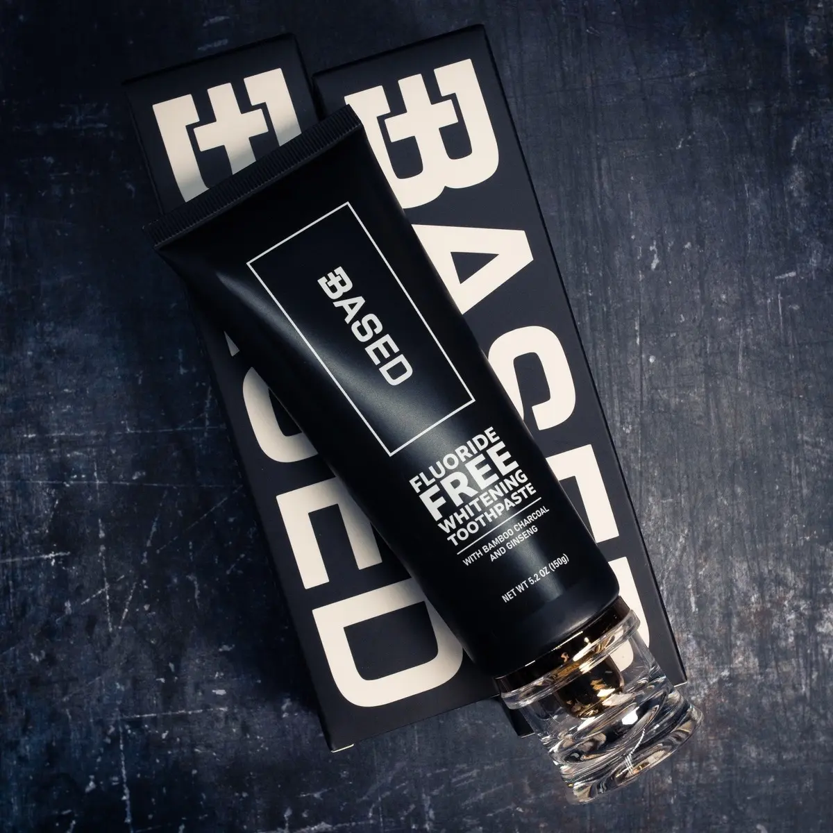 Based-Fluoride Free Toothpaste. Clean ingredients natural organic healthy. Oral hygiene. Charcoal toothpaste