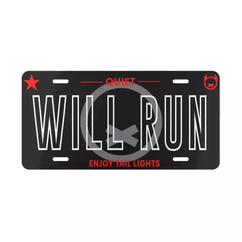 Quiet Club Racing Will Run Outline Aluminum Vanity Car License Plate, Auto Parts, Car Accessories, Home Decor Plaque (Home Supplies), Accessories For Car