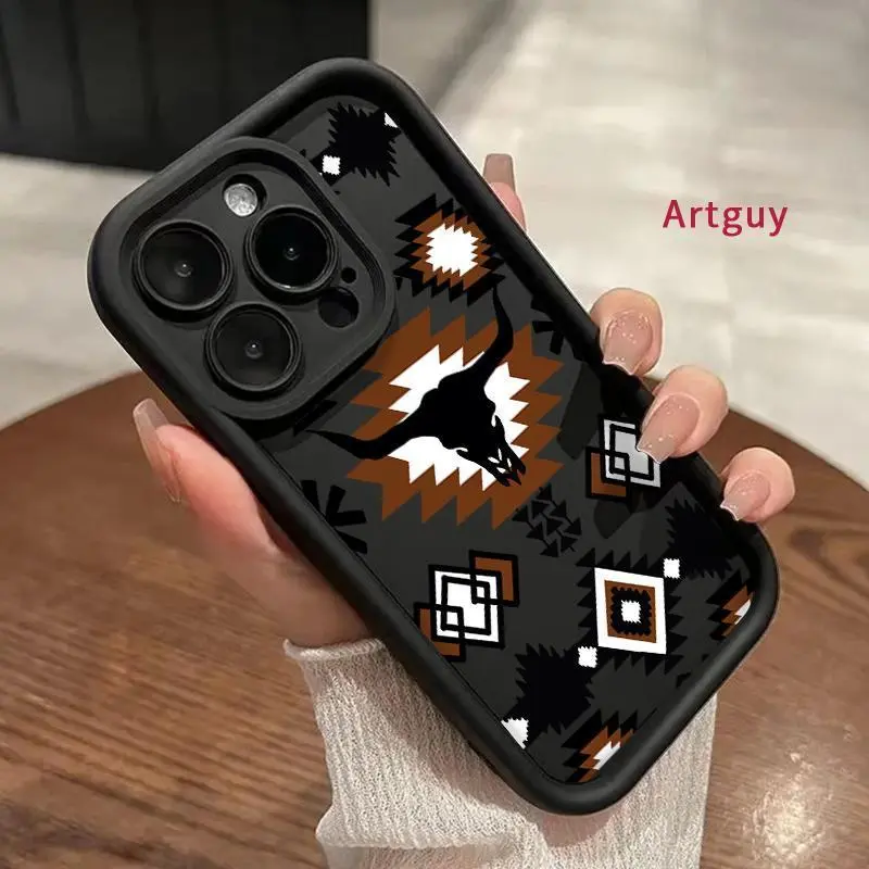 Retro Western Cowboy Soft Silicone Cellphone Case - Cover, Durable, Protective, Drop Protection, Shockproof Casing for iPhone 17,16 Pro Max,16E,15 Plus,14,13,12,11,XS,XR,Mini - Fashion Gift Phone Accessory
