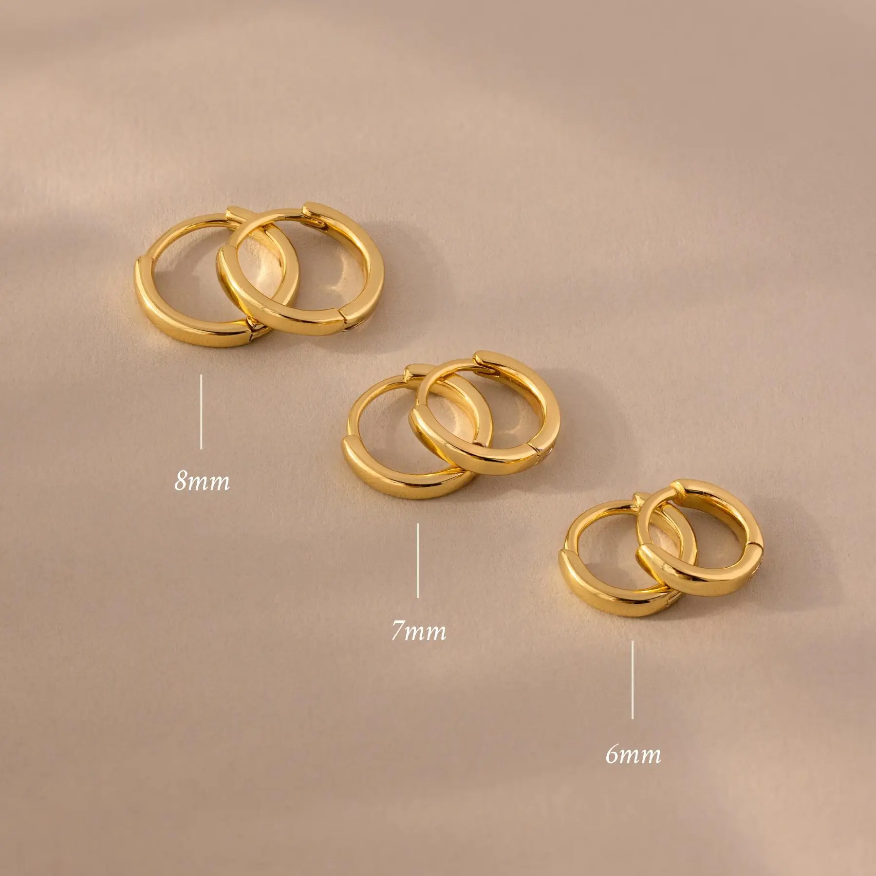 Dainty Huggies Set by Caitlyn Minimalist - Mini Small Hoop Earrings - Stackable Huggie Hoop Earrings in Gold & Silver - Everyday Jewelry - Gift for Her