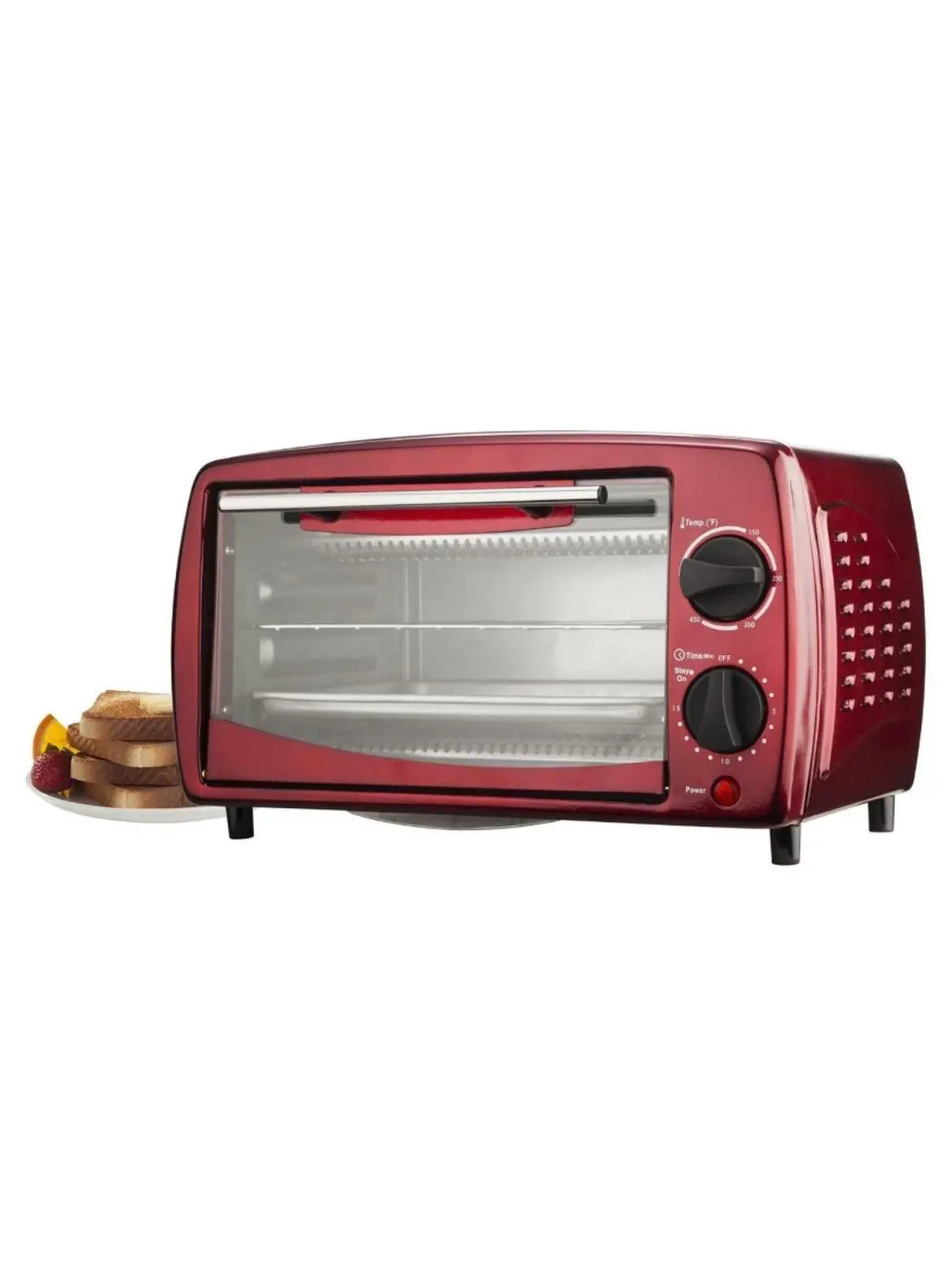 Brentwood TS-345R Red 4 Slice Toaster Oven- 14.5 x 9.5 x 8.5 in.