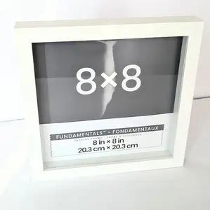 8x8 Shadow Box Frame - 8 Inch x 8 Inch Display Frame for Photos and Art - Frame with Clear Glass Front