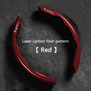 Non-Slip Carbon Fiber Car Steering Cover, Wheel Booster Cover for Alfa Romeo Giulia Stelvio 147 Mito Giulietta Tonale Sprint Quadro, Car Accessories