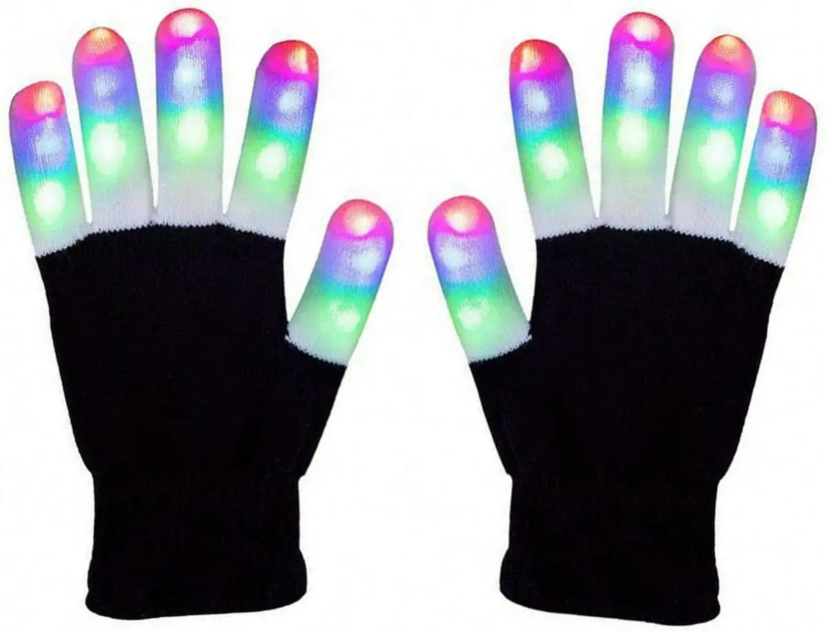LED Gloves Finger Light Up Glow Rave Glove Flashing Christmas Gift Halloween Party FavorsGift.