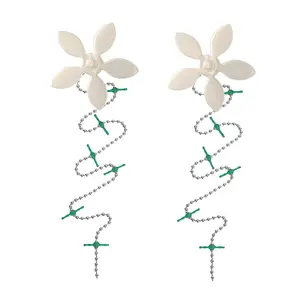 DrainWig Hair Catcher for Shower Drains - White Flower 2-Pack - Easy No-Touch Hair Removal Solution