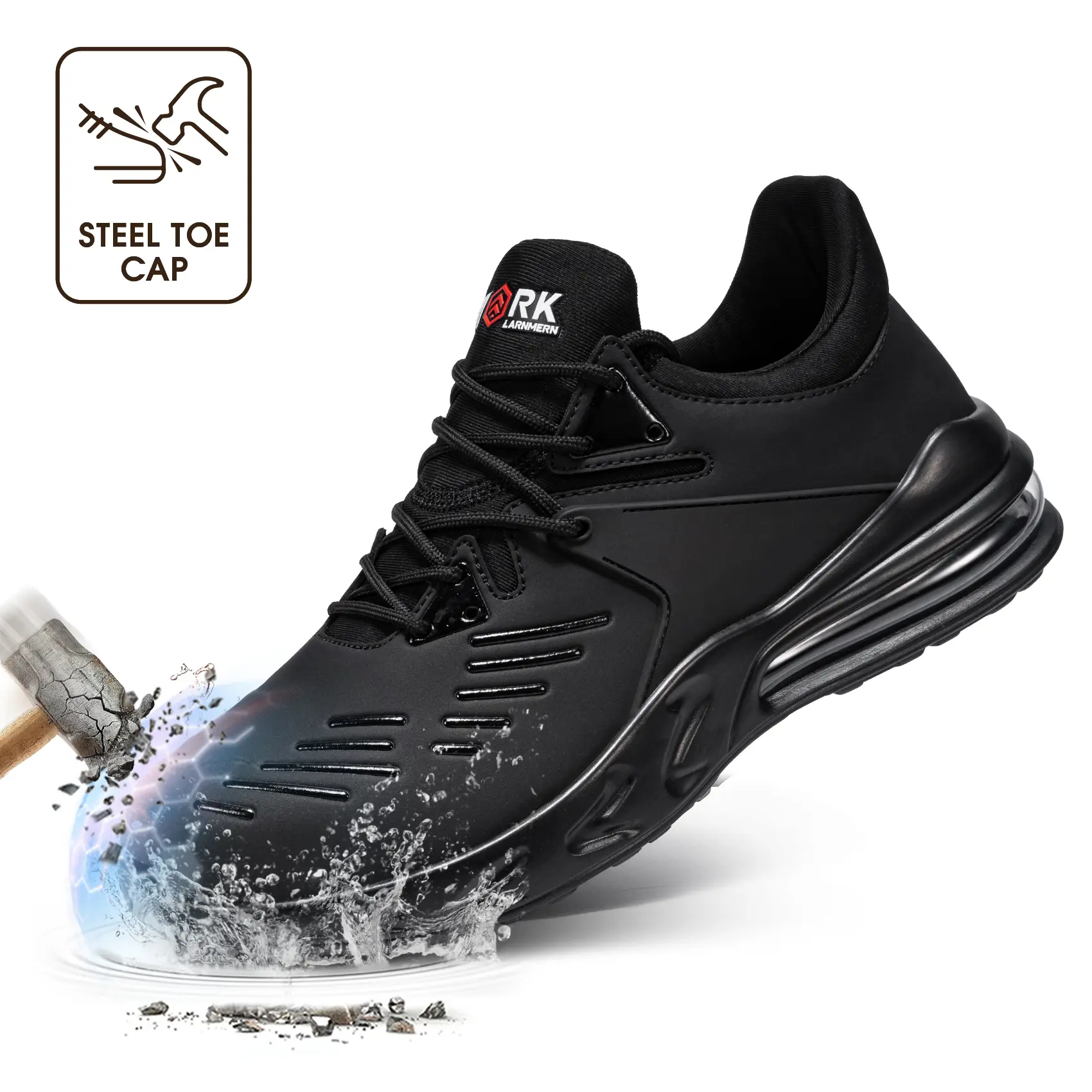 Unisex Steel Toe Work Sneakers, Waterproof & Slip Resistant, Lightweight Cushioned Safety Shoes, Durable All Season Footwear for Construction, Woodworking & Heavy Duty Work,back to school,back to school haul