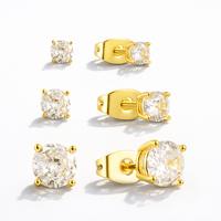 18K Gold Waterproof, Clear CZ, Small