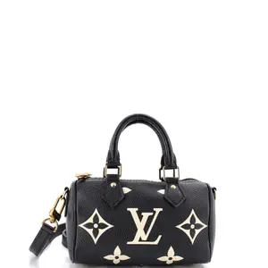 Pre-owned Louis Vuitton Leather Travel Bags Speedy Bandouliere NM Bag Bicolor Monogram Empreinte Giant Nano by Rebag