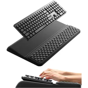 Ergonomic Wrist Rest with Keyboard Stand, Computer Wrist Support Pad, Soft Memory Foam Keyboard Riser Holder Lifter Tray Palm Cushion for Typing Office Home School