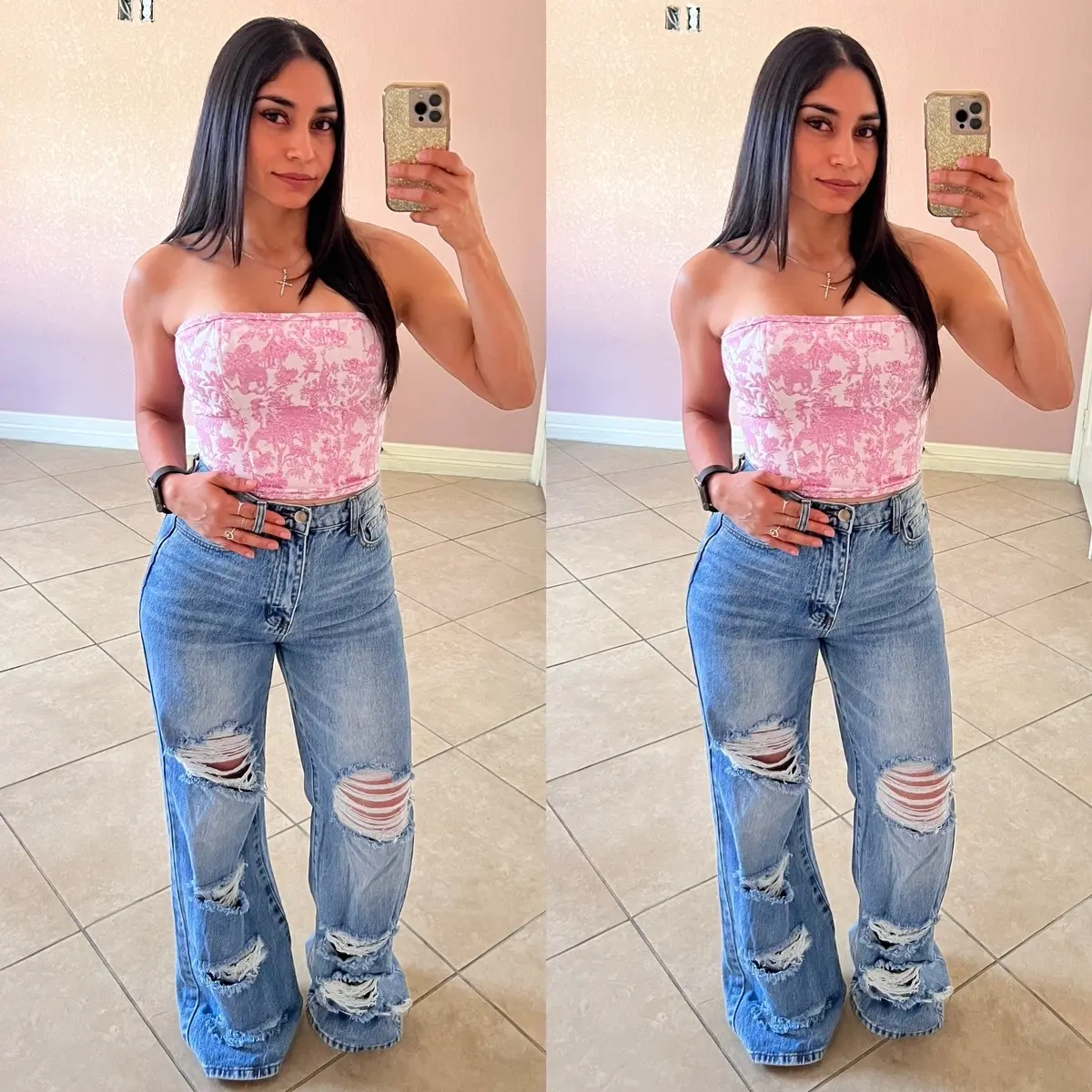 Nova Distressed wide leg jeans Nova Distressed wide leg jeans