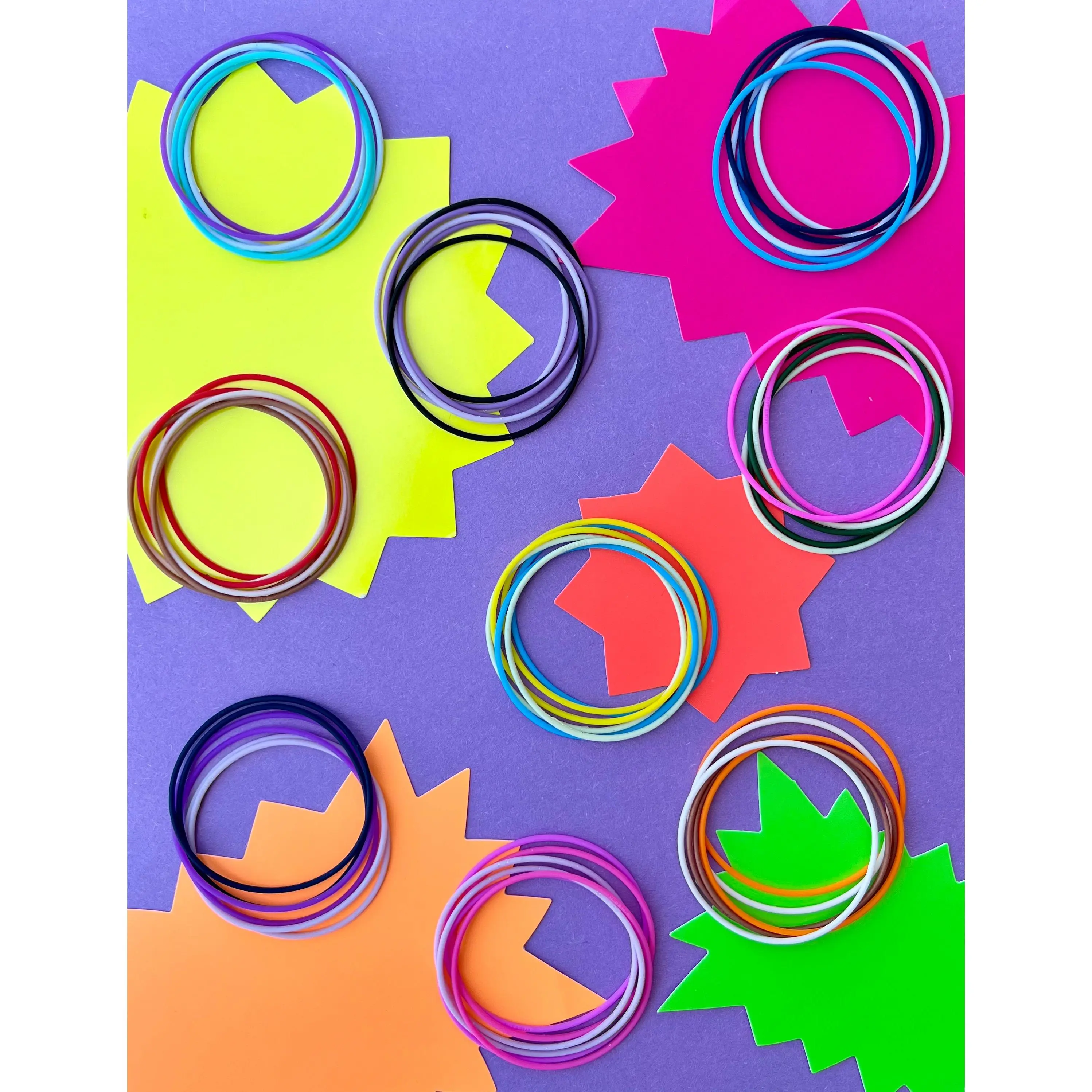INSIDE OUT COLLECTION: Silicone Jelly Bracelets-NINE STACKS