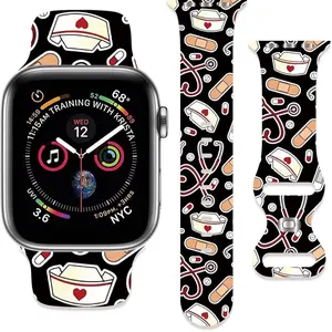 Medical Theme Silicone Watch Strap - Playful Design with Hanging Pendants, Quick-Release Feature, High-Quality Materials for Everyday Wear - Wearable Durability Colorful